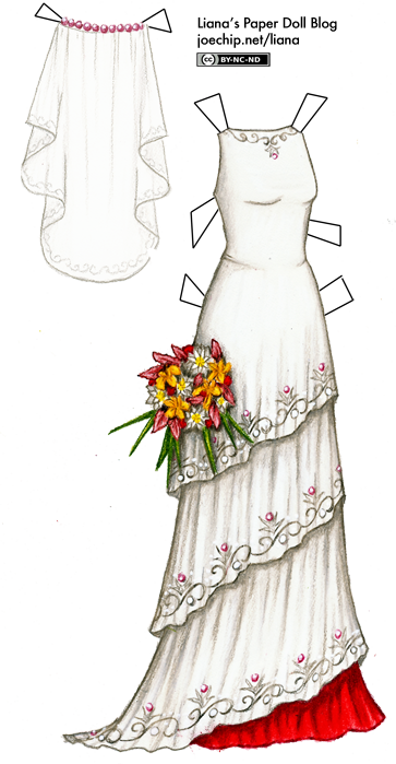 paper doll wedding dress