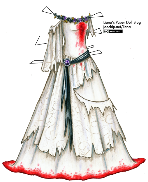 Bloodstained Wedding Gown (temporary) | Liana's Paper Dolls