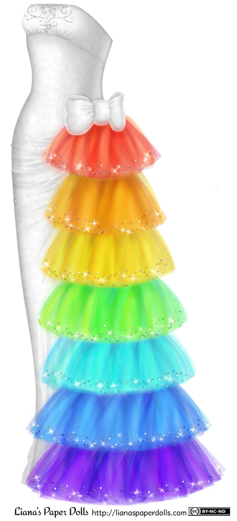 rainbow white dresses