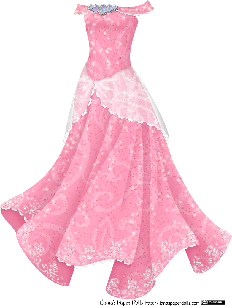 Pink Princess Gown with Opals  Liana's Paper Dolls