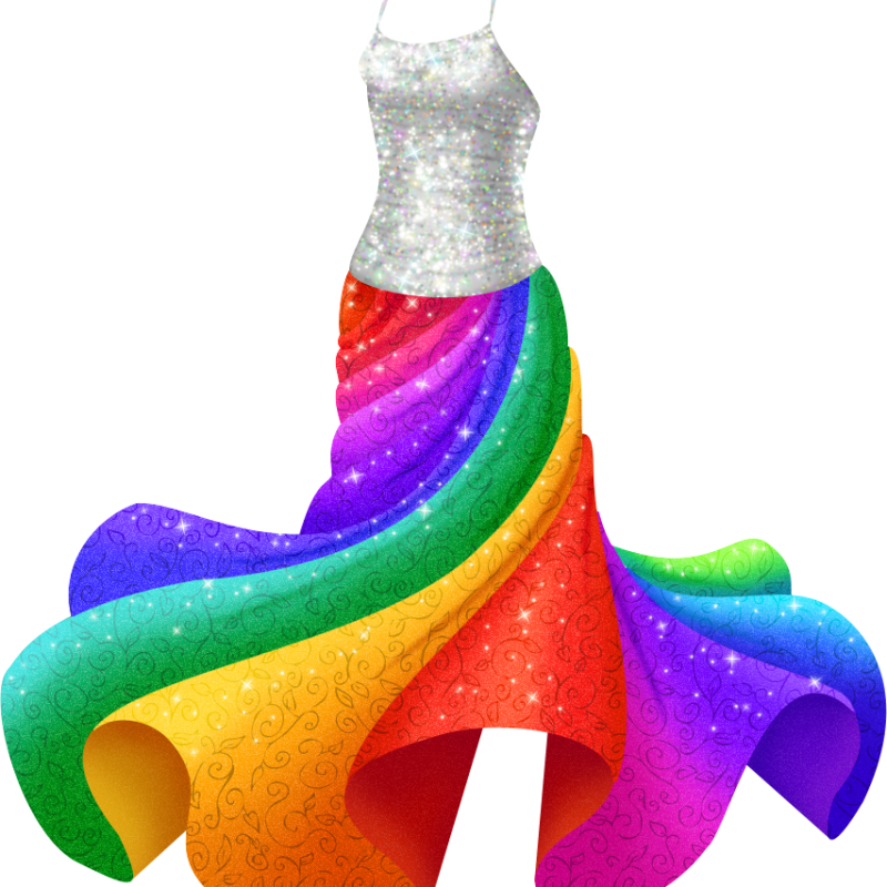 Sparkly, Twirly Rainbow Dress | Liana's Paper Dolls