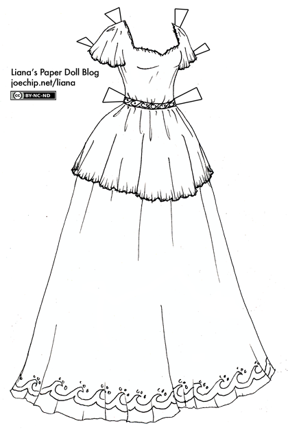 Premium Photo | A drawing of a princess dress with a bow on the back  generative ai