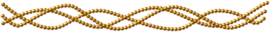 Three strands of small gold beads winding around each other.