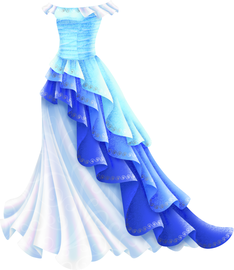 Shimmery Blue Princess Gown Liana s Paper Dolls