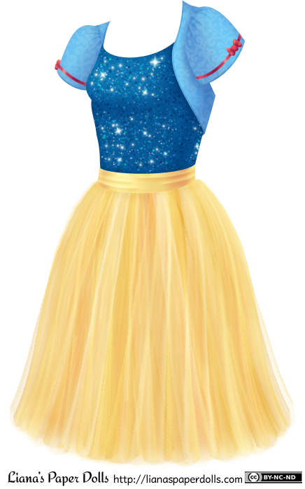 2x3 Snow White Glitter IRON on TRANSFER Decor Heat Vinyl Blue Yellow Glitter  Dress Princess Disney 